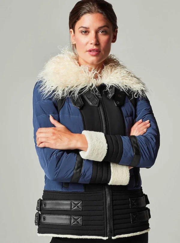 Women Blanc Noir Puffers & Coats*Moto Aviator Puffer - Down Filled