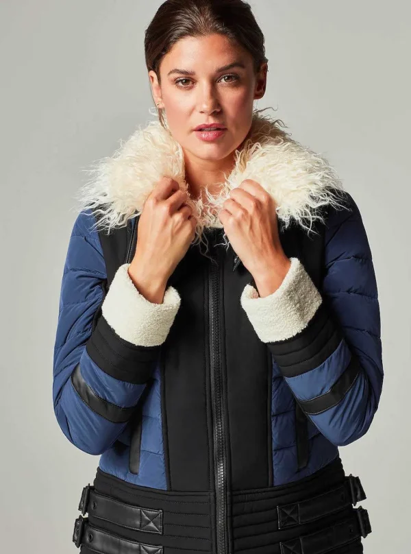 Women Blanc Noir Puffers & Coats*Moto Aviator Puffer - Down Filled