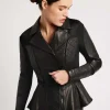 Women Blanc Noir Motos*Moto Mesh Peplum Jacket