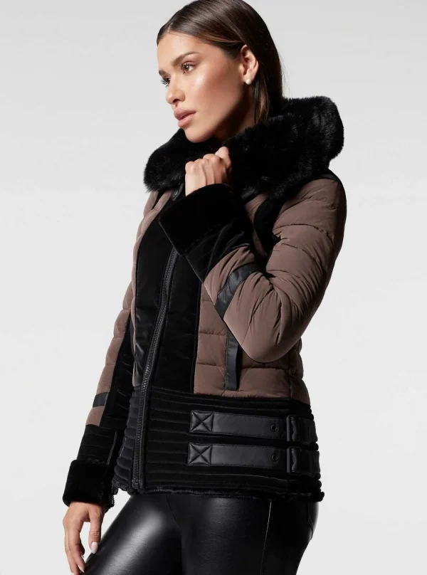 Women Blanc Noir Puffers & Coats*Moto Puffer Jacket - Down Filled