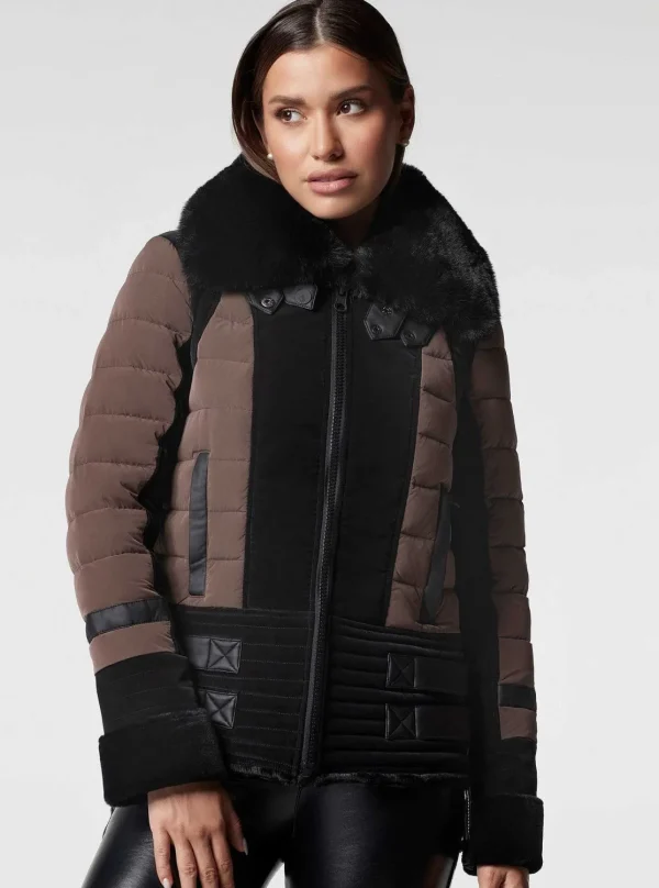 Women Blanc Noir Puffers & Coats*Moto Puffer Jacket - Down Filled