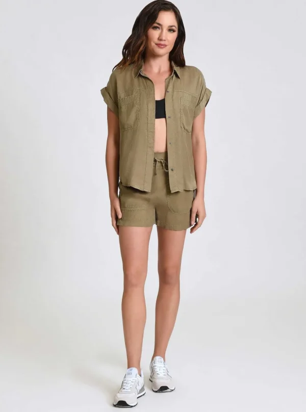 Women Blanc Noir Olive*Phoenix Tencel Camp Shirt