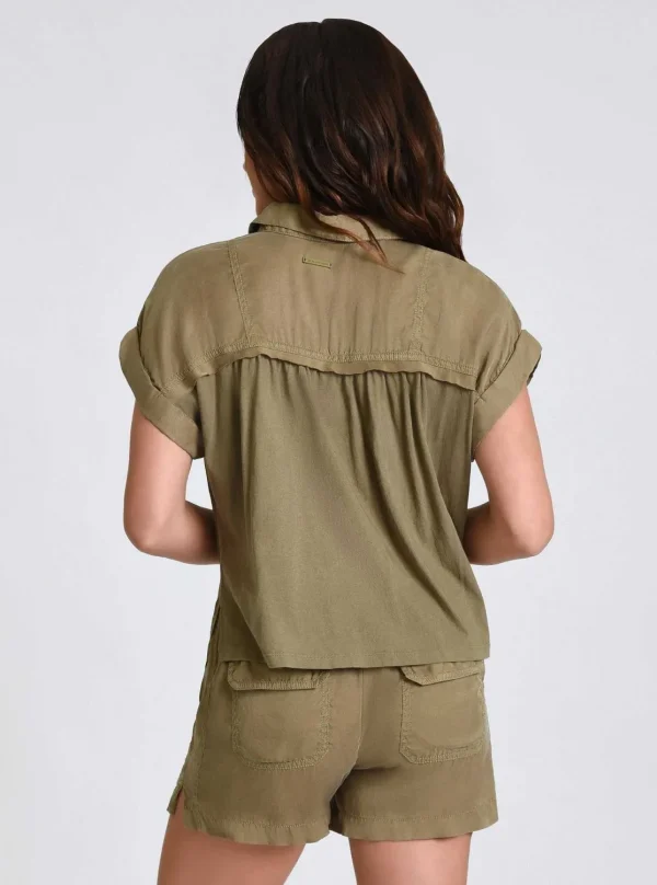 Women Blanc Noir Olive*Phoenix Tencel Camp Shirt