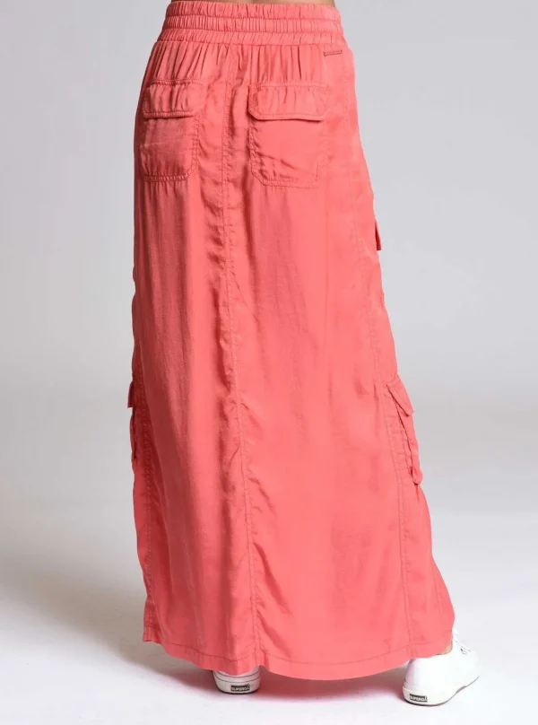 Women Blanc Noir Cranberry*Phoenix Tencel Cargo Skirt