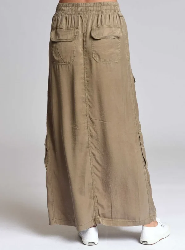 Women Blanc Noir Olive*Phoenix Tencel Cargo Skirt