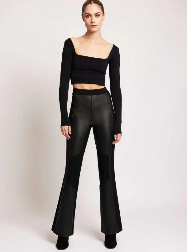 Women Blanc Noir Bottoms*Ponte Leather Bootcut