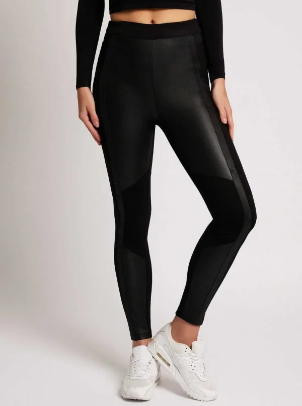 Women Blanc Noir Bottoms*Ponte Leather Legging