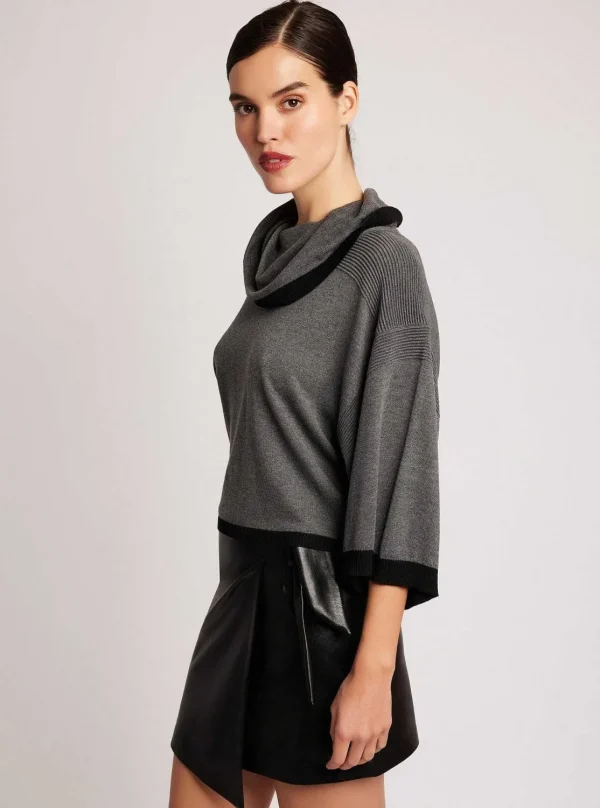 Women Blanc Noir Tops*Portola Heathered Cowl Neck Sweater