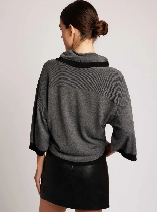 Women Blanc Noir Tops*Portola Heathered Cowl Neck Sweater