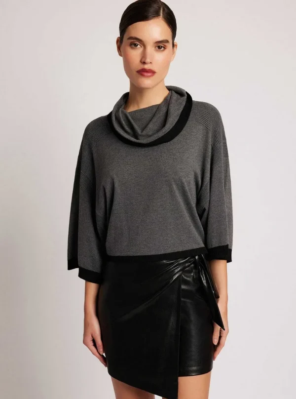 Women Blanc Noir Tops*Portola Heathered Cowl Neck Sweater