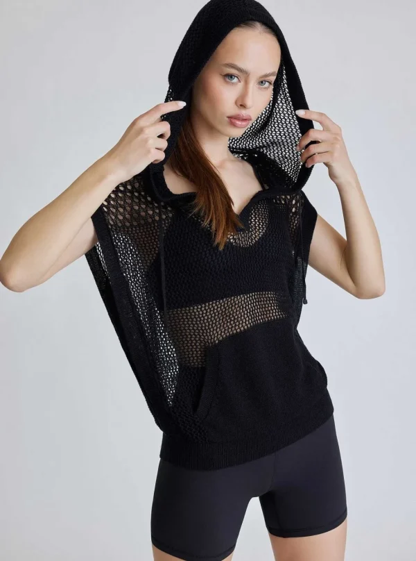 Women Blanc Noir Tops*Pullover Sleeveless Hoodie