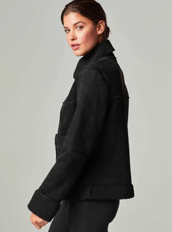 Women Blanc Noir Puffers & Coats*Sherpa Zip Up Moto