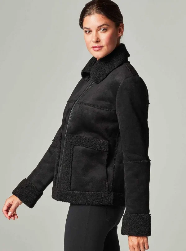 Women Blanc Noir Puffers & Coats*Sherpa Zip Up Moto