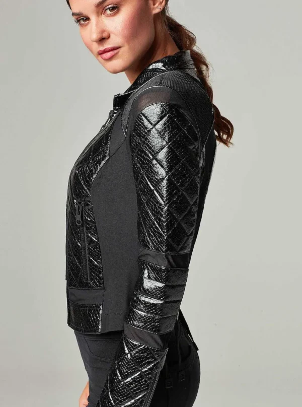 Women Blanc Noir Motos*Snake Moto Jacket