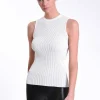 Women Blanc Noir Olive*Two Tone Rib Tank