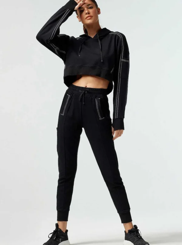 Women Blanc Noir Bottoms*Yolo Contrast Stitch Jogger